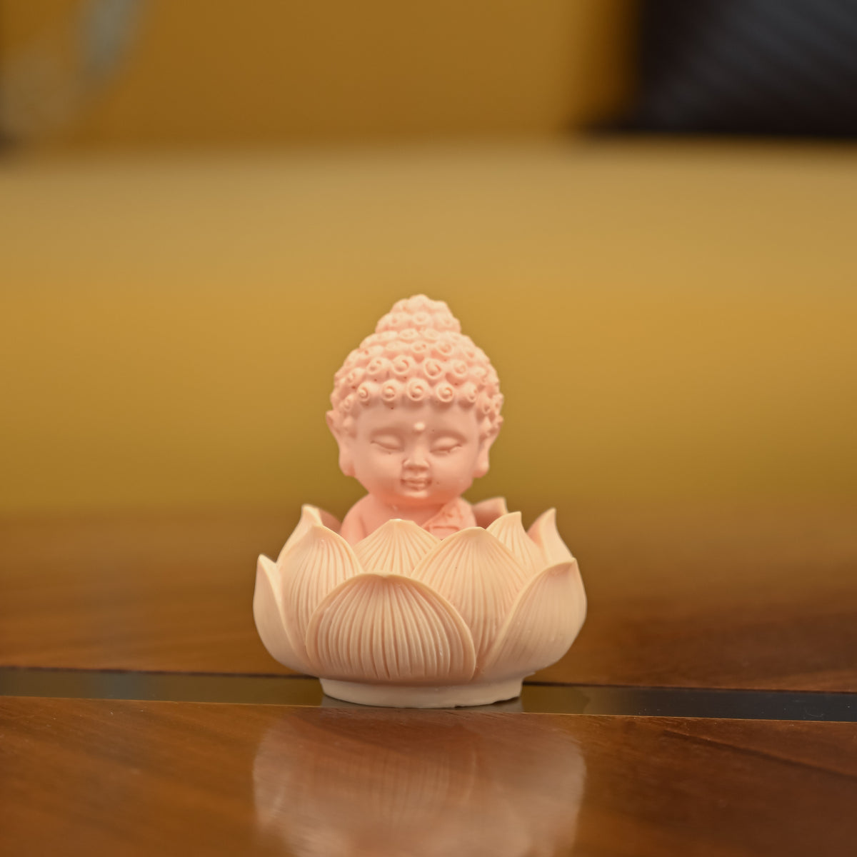 HindCraft Mini Buddha with Lotus Base Showpiece for Home, Office, Meditation & Prayer Room Décor