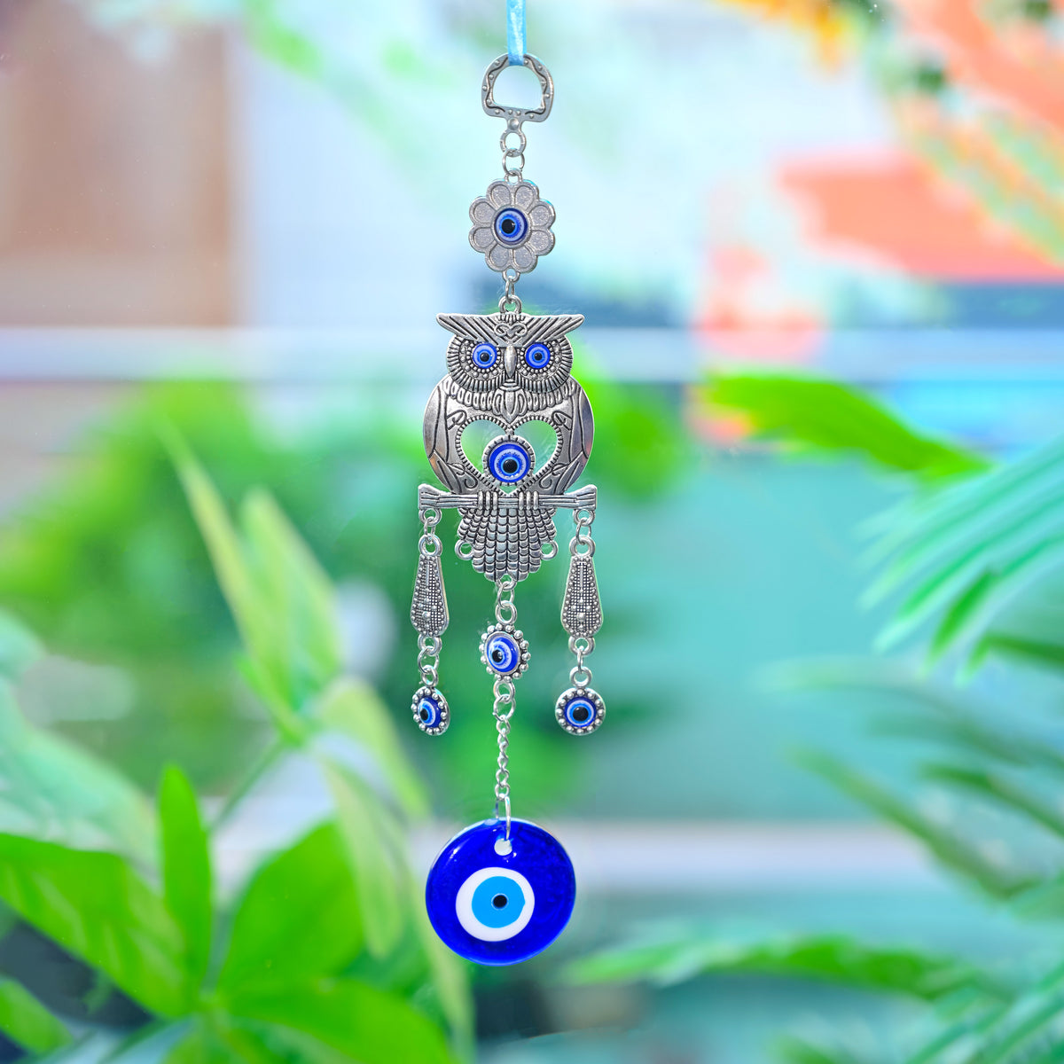 HindCraft Owl Evil Eye Hanging for Home Entrance Wall Decor & Protection
