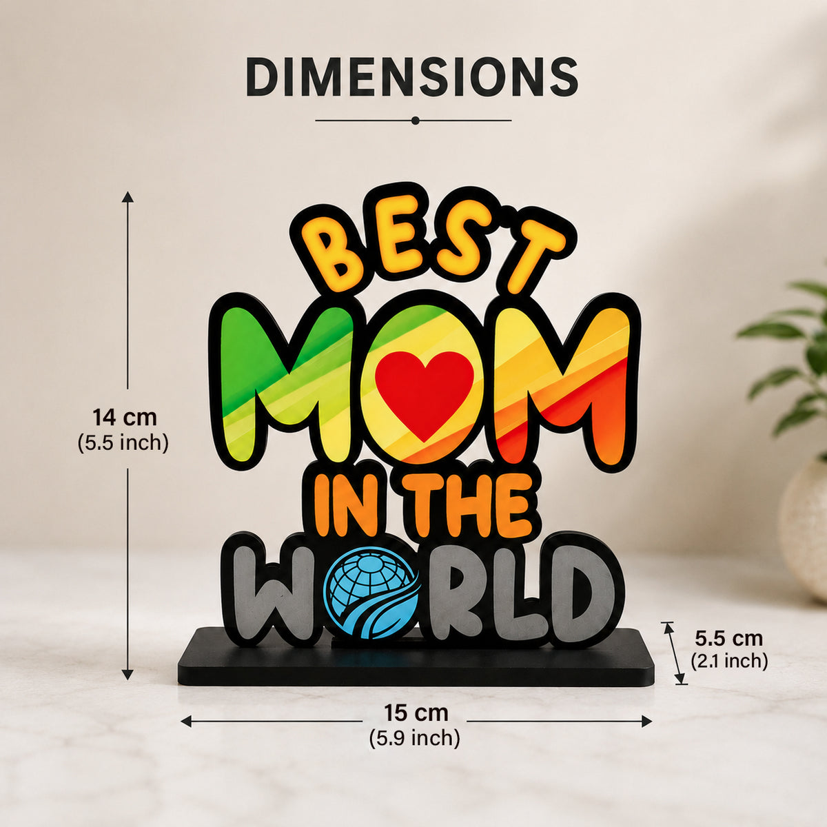 Best Mom in The World Wooden Table Decor for Mom