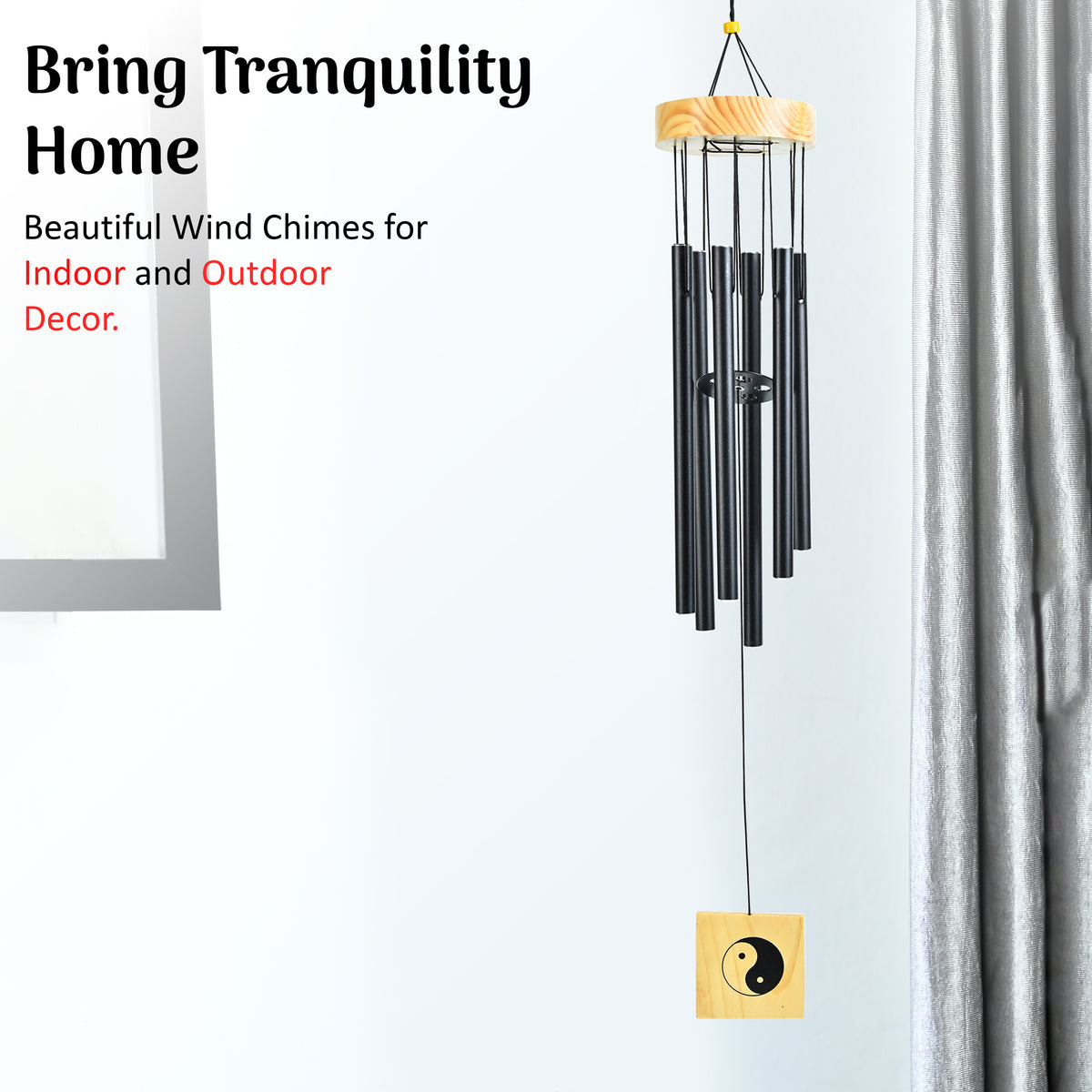HindCraft Yin Yang Wind Chime for Home, Balcony & Garden Hanging Decor